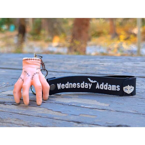 Wednesday Addams "Thing" Hand Keychain Netflix Series Lanyard Strap Goth Gift - Picture 7 of 8